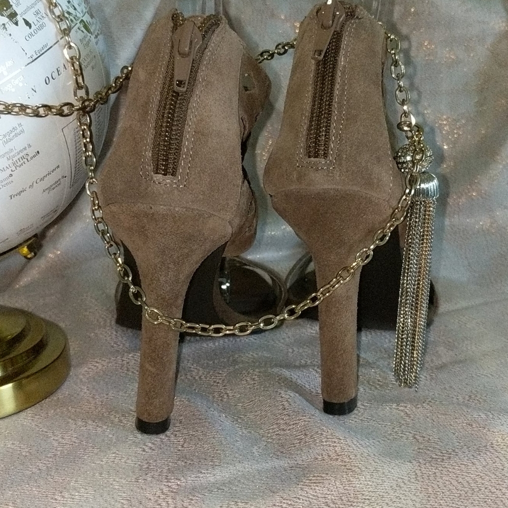 Suede Leather Sandal Heel Pristine Condition - Picture 2 of 6